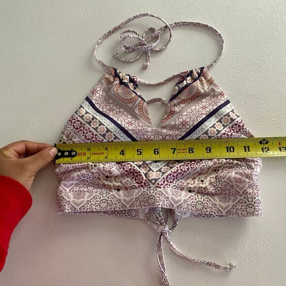 Athleta Printed Halter Swim Top Small | Adjustable Boho Bikini Top Summer Beachw - Picture 4 of 8